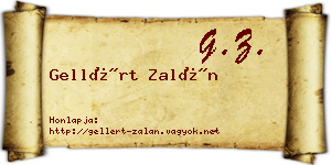 Gellért Zalán névjegykártya